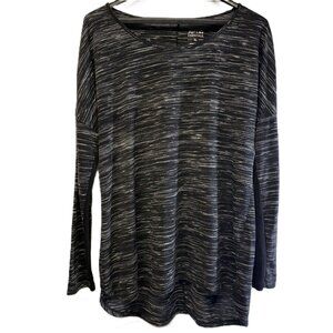 Women’s XL Apt. 9 Black & White Abstract Long Sleeve Top – Rayon/Poly Blend